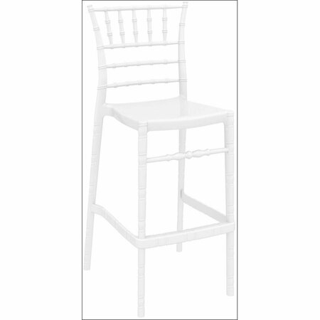 FINE-LINE Chiavari Polycarbonate Bar Stool  Glossy White, 2PK FI711260